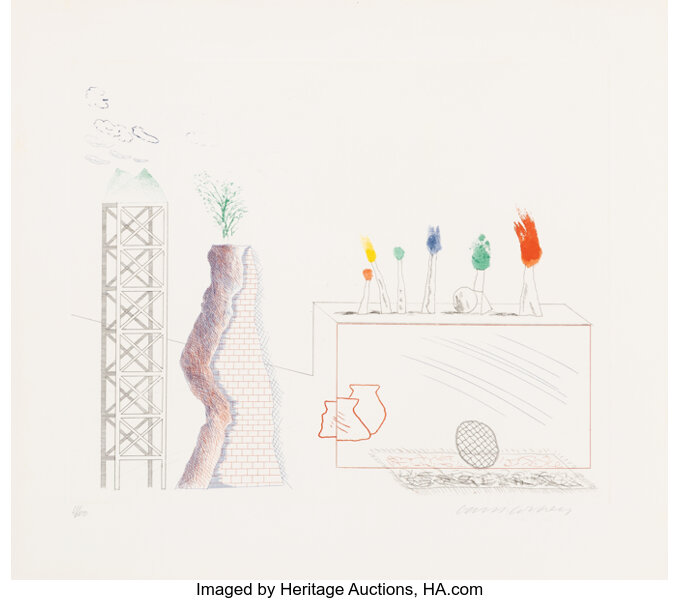 David Hockney - A Tune (from The Blue Guitar portfolio)