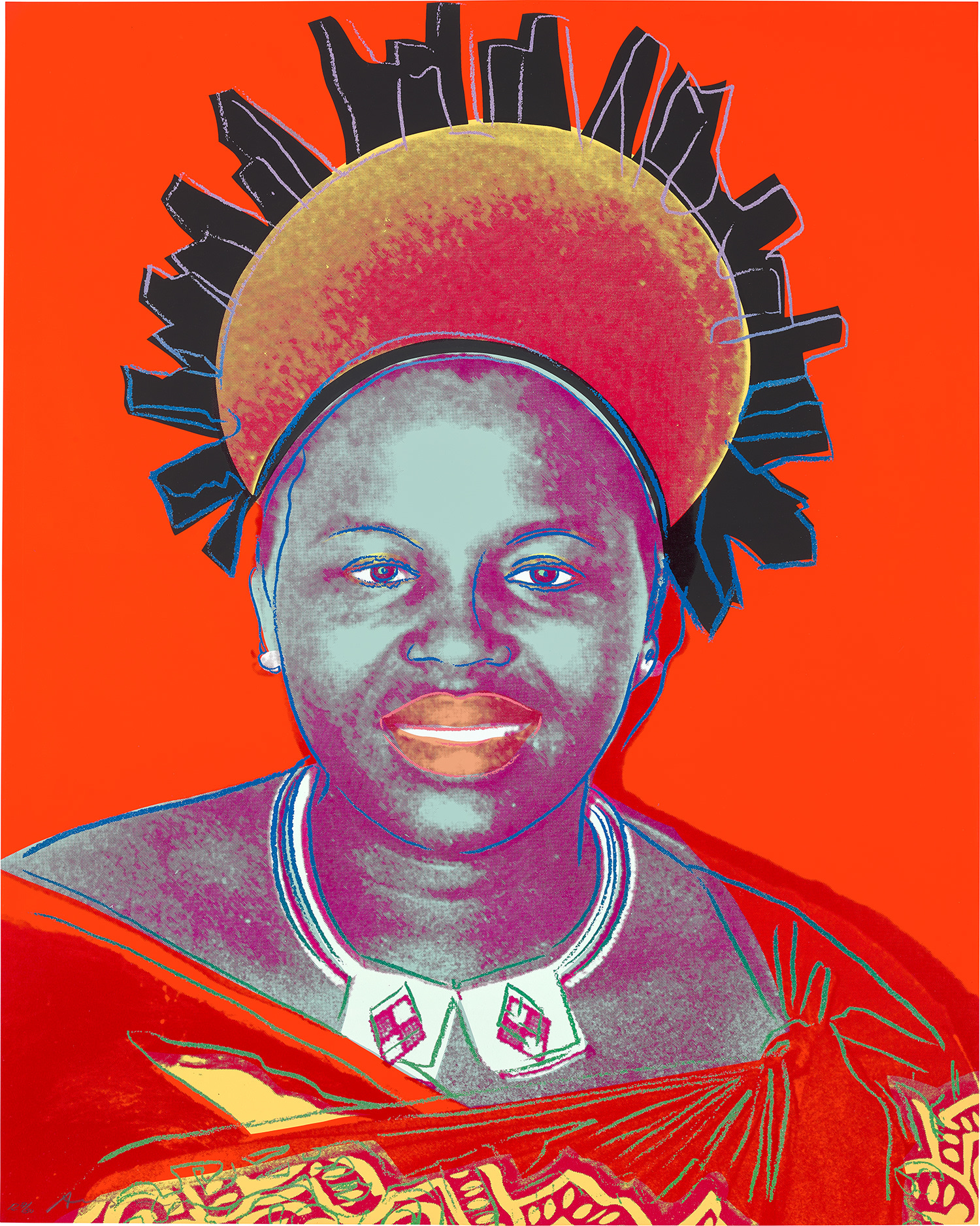 Andy Warhol - Queen Ntombi Twala of Swaziland, from Reigning Queens (Royal Edition) (F. & S. 349A)