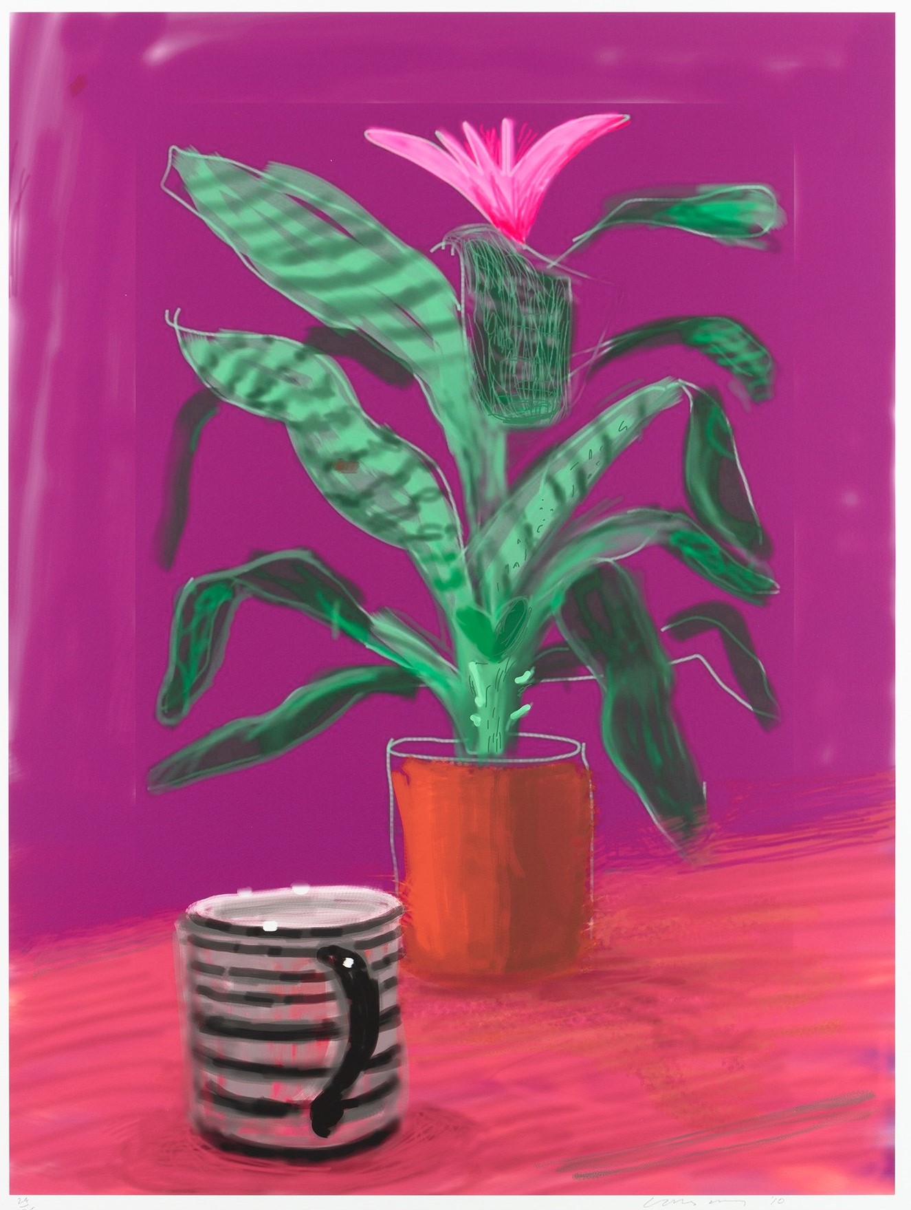 David Hockney - Untitled (224) (striped mug)
