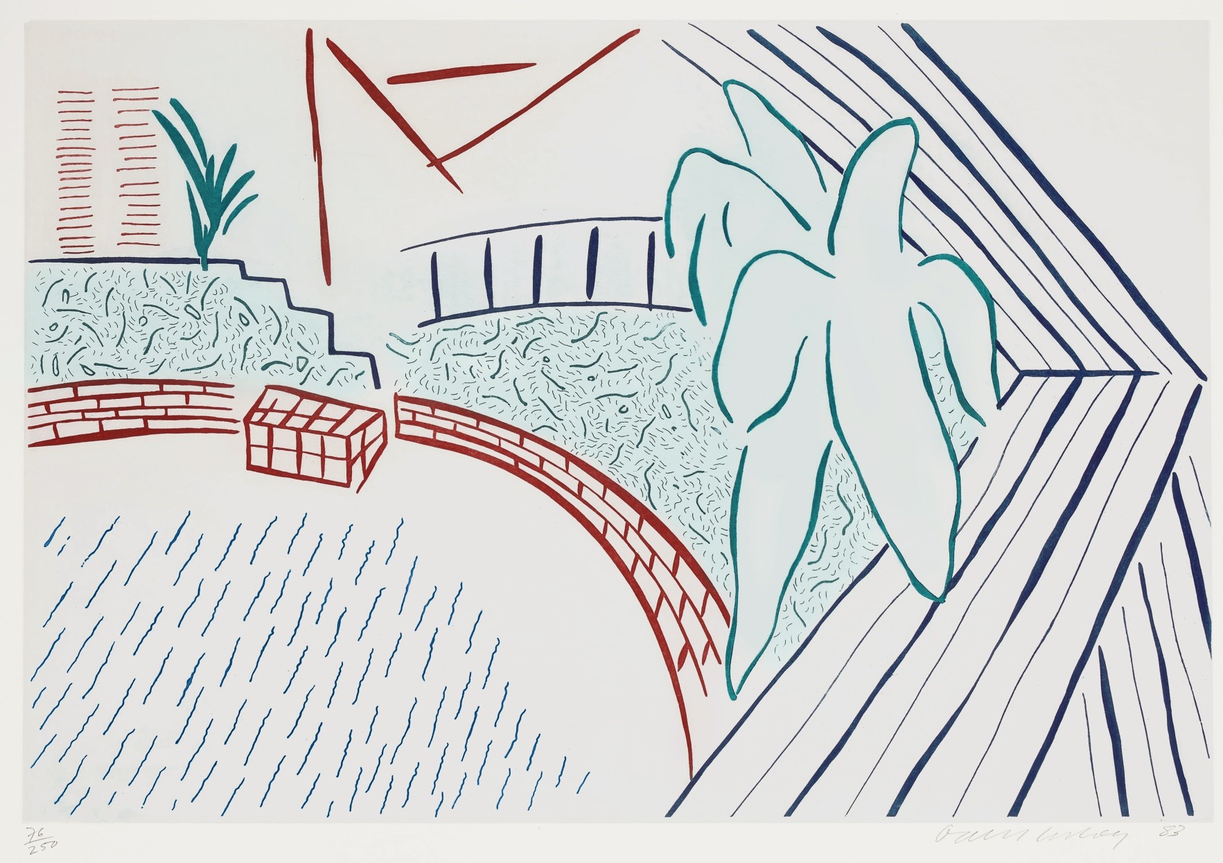 David Hockney - My Pool and Terrace, from Eight by Eight to Celebrate the Temporary Contemporary