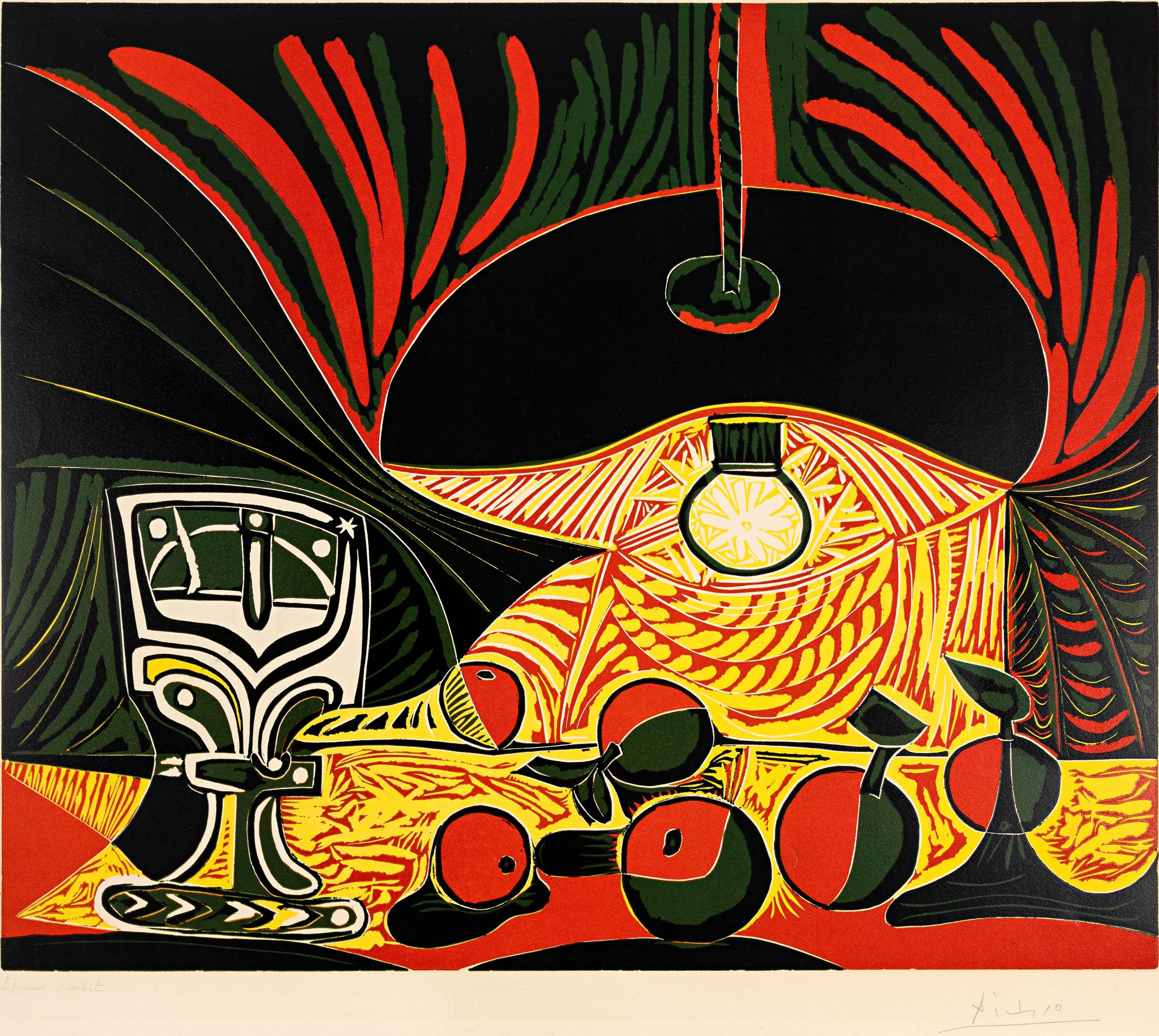 Pablo Picasso - Nature morte au verre sous la lampe