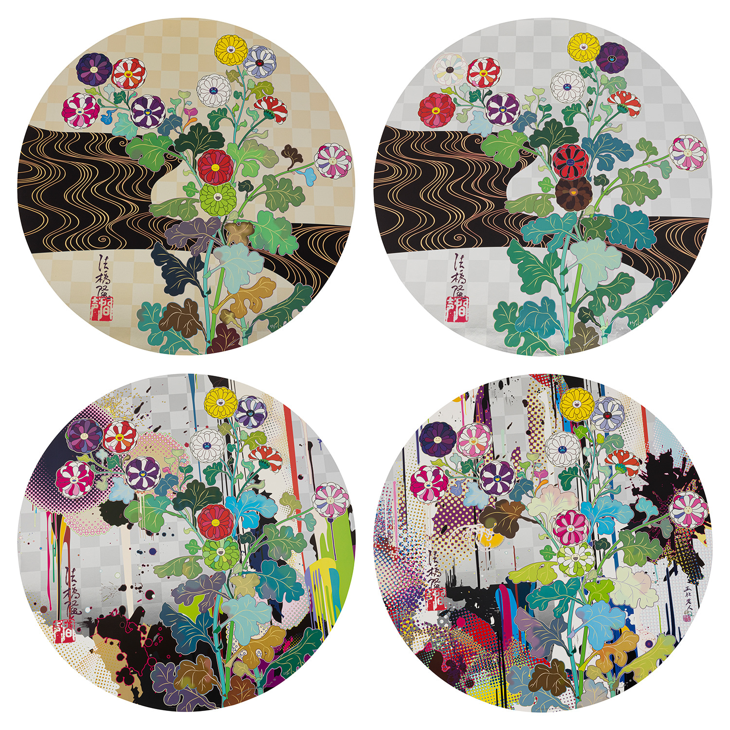 Takashi Murakami - Kansei: Kōrin Gold; Kansei (The Voice of the Mountain Stream); With Reverence, I Lay Myself Before You ...