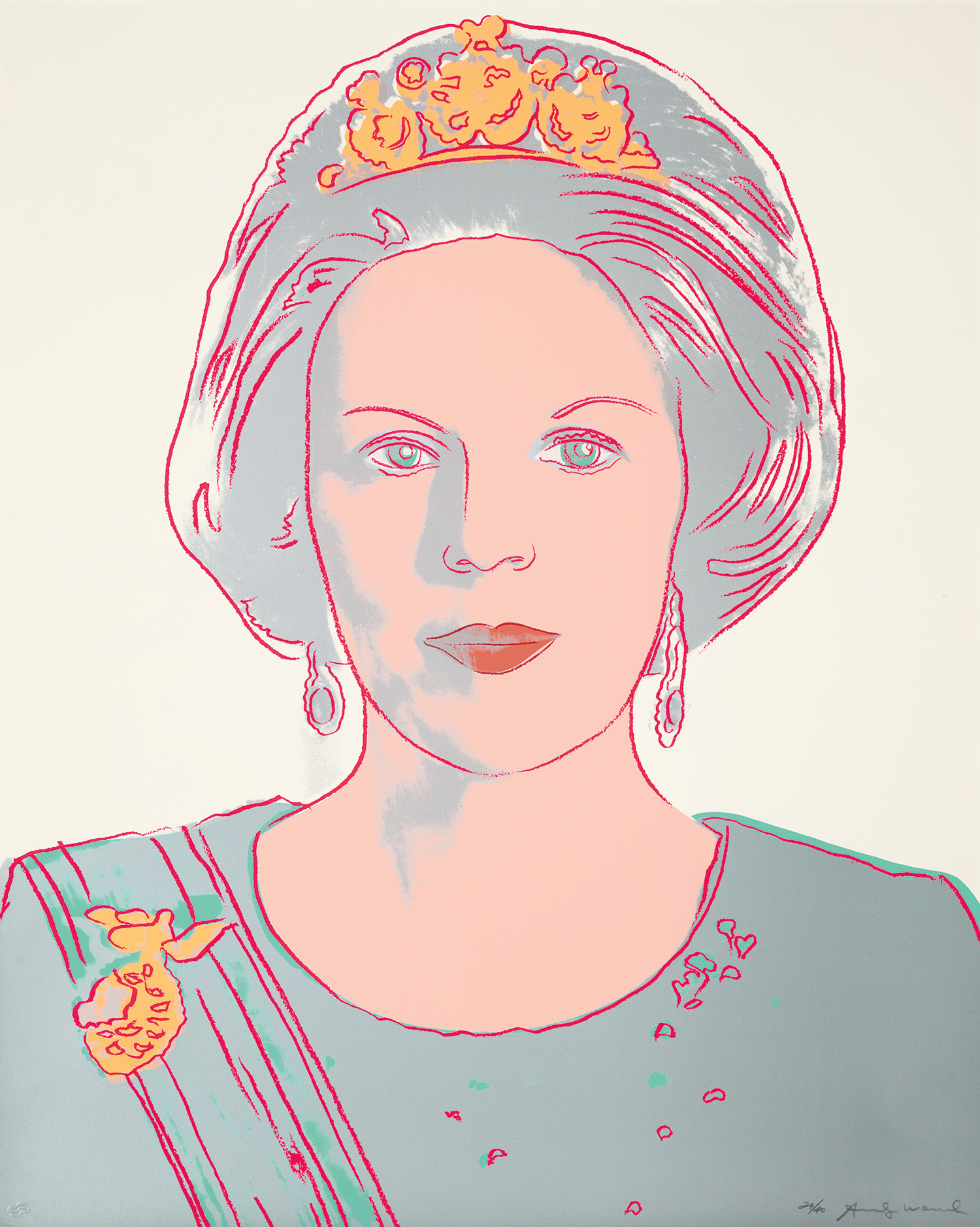 Andy Warhol - Queen Beatrix of the Netherlands, from Reigning Queens (F & S. 339)