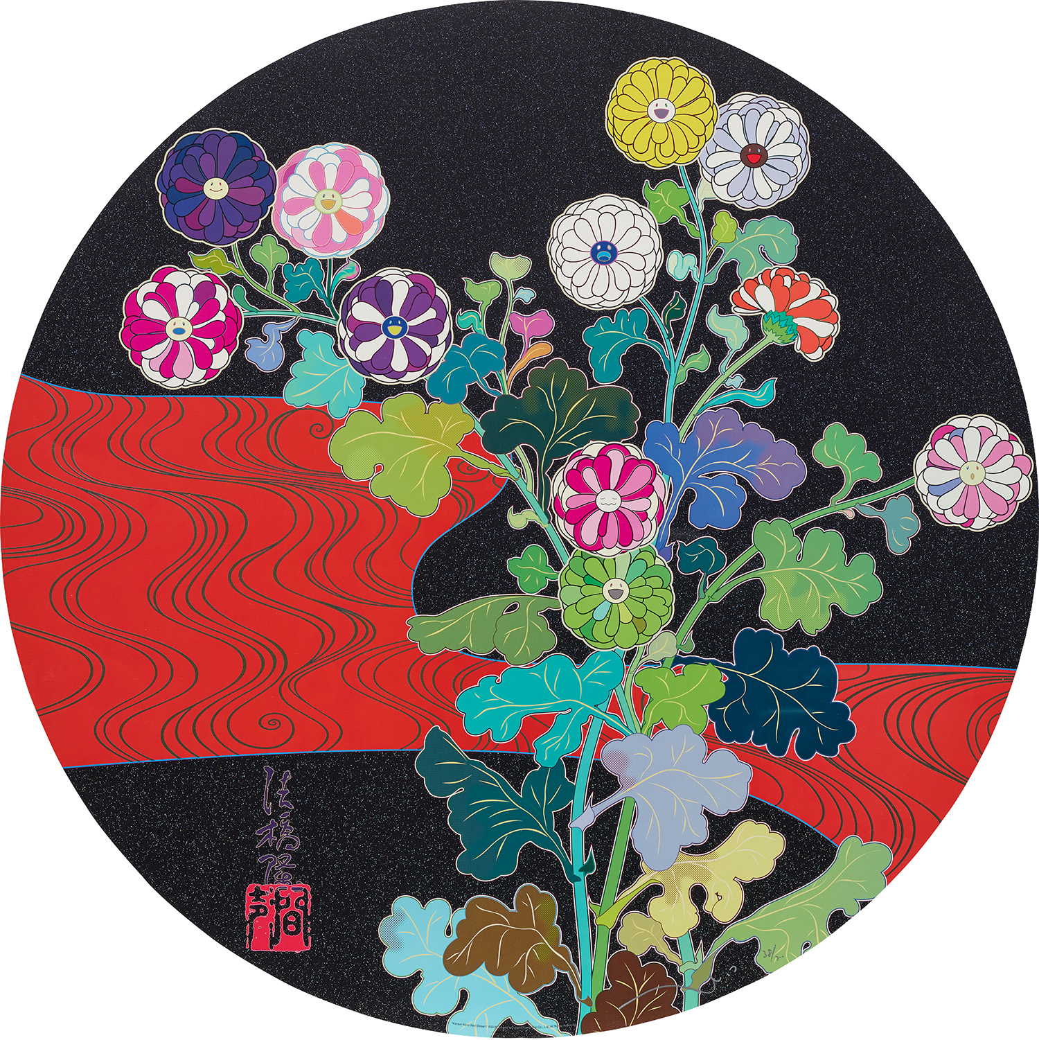 Takashi Murakami - Kansei Körin Red Stream
