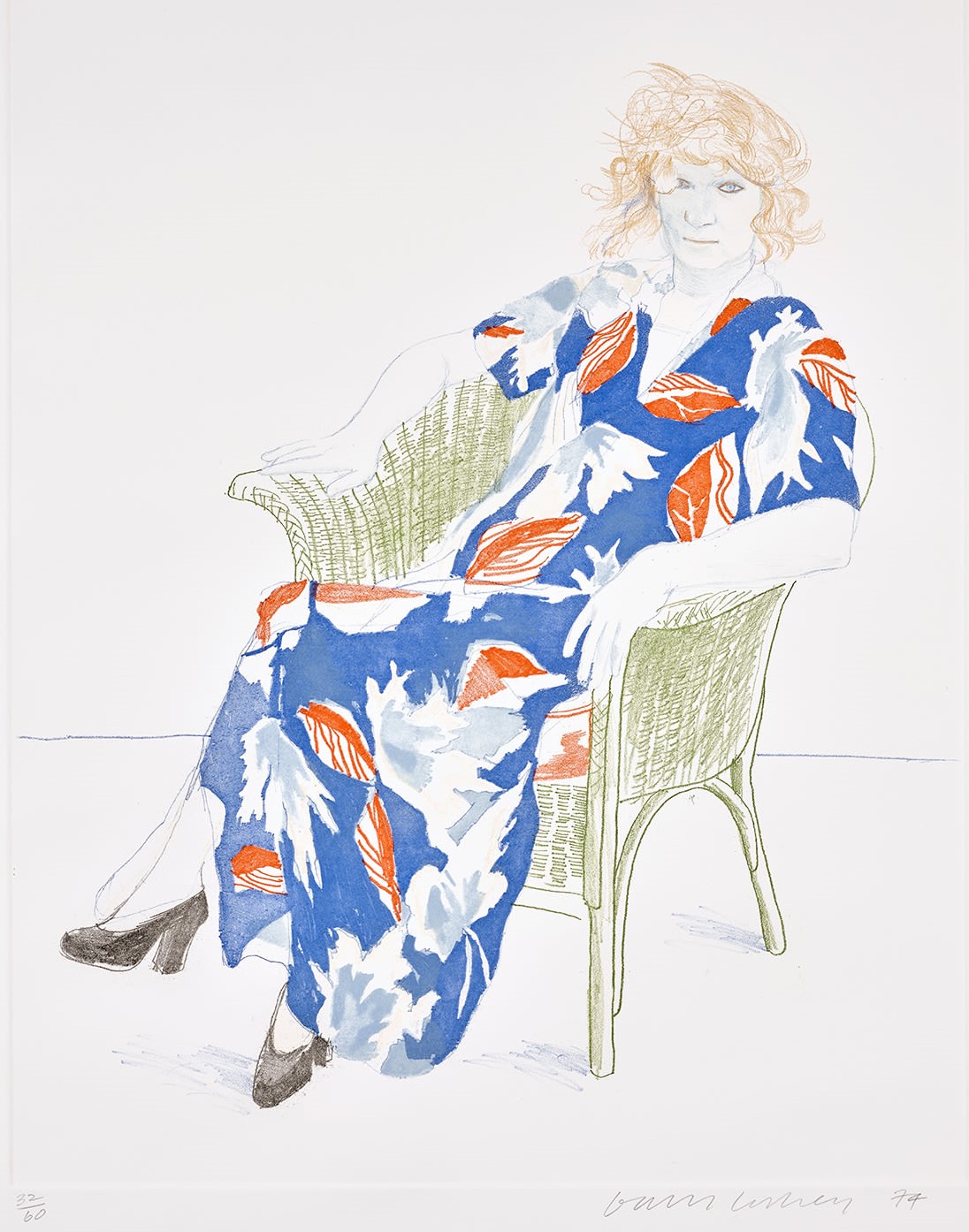 David Hockney - Celia in a Wicker Chair (M.C.A.T. 158)